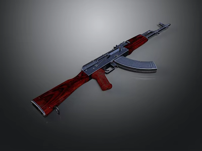 Classic Rifle Design With Wooden Stock Metal Magazine And Military Features 3d model Classic Rifle Design With Wooden Stock Metal Magazine And Military Features 3d model