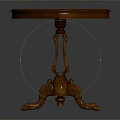 Classical Oval Wooden Table With Intricate Carved Legs And Decorative Design