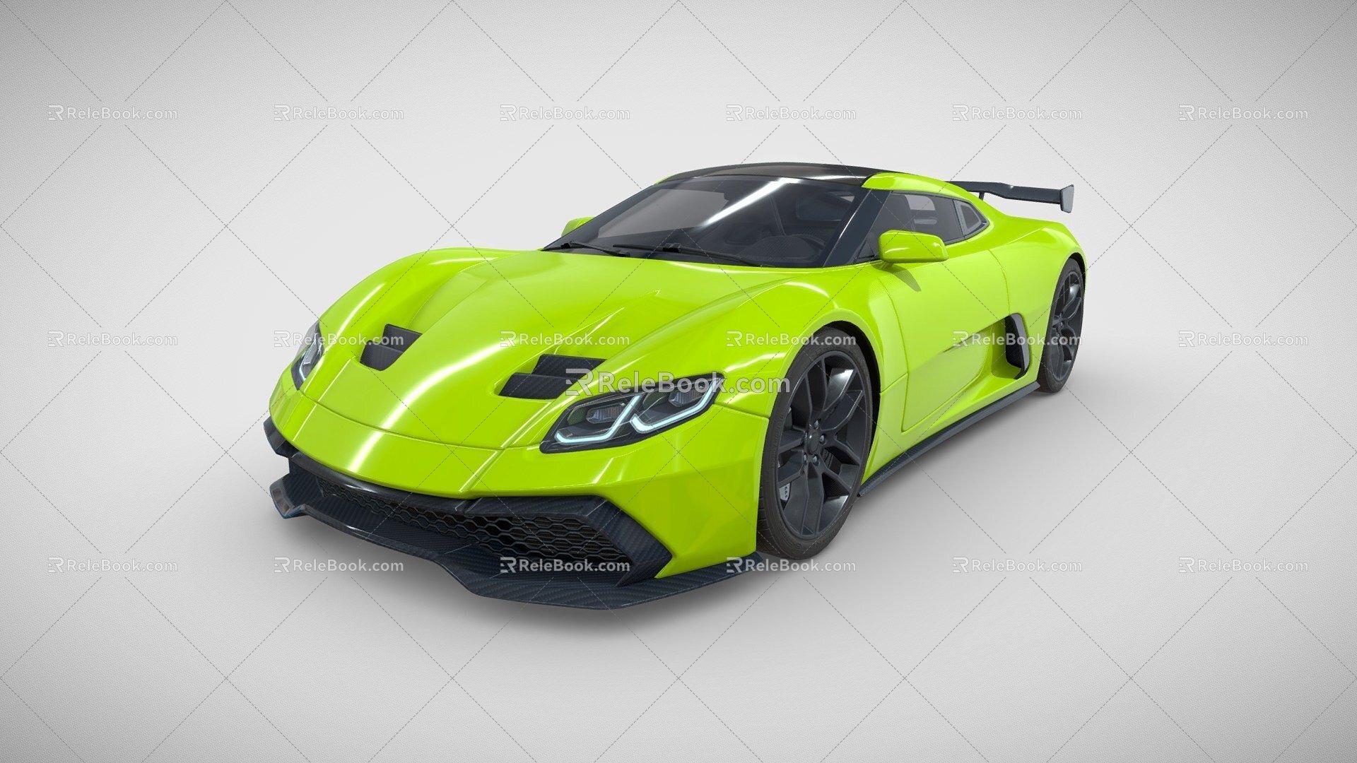 Green luxury car 3d model