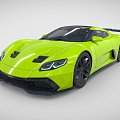 Green luxury car 3d model