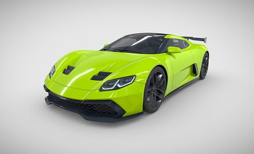 Green luxury car 3d model