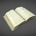 Open Old Book With Yellowed Pages And Vintage Text Illustrations On