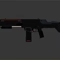 Futuristic Sci Fi Weapon Design With Two Black Guns And Red Accents