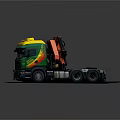Scania Heavy Duty Truck With Crane And Colorful Body Design