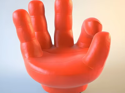 Unique Hand Shaped Red Single Sofa For Modern Living Room Interior Decor 3d model