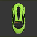 Green Luxury Sports Car with Modern Aerodynamic Design Orange Interior Copper Wheels and Glossy Reflection