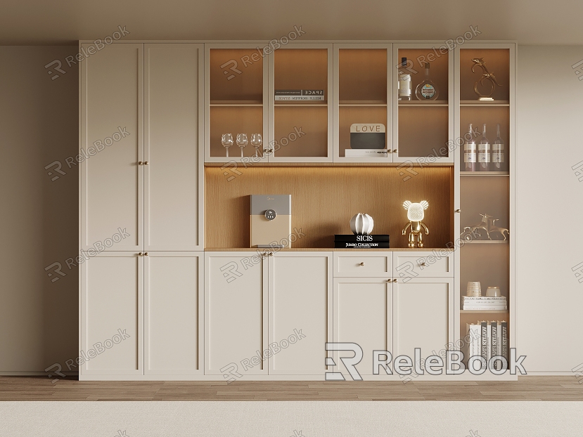 Nordic Style Wine Cabinet Sideboard Cabinet model