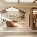 Spacious Modern Clothing Store Interior With Clothing Racks Fashion Apparel And Plant Decor