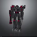 Futuristic Robot Character With Black Red Gray Detailed Mechanical Structure In Standing Pose