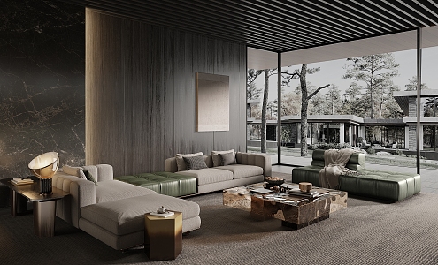 Modern Minotti living room 3d model