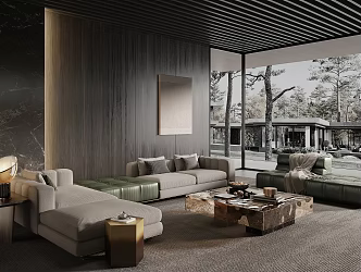 Modern Minotti living room 3d model