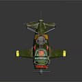 Green Vintage Fighter Jet With Propeller Cockpit Star Emblem And Number 2
