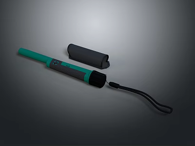 Green Handle Cleaning Tool With Black Storage Case And Cable Accessory 3d model
