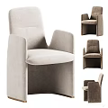 Beige Velvet Accent Chair With Curved Backrest And Comfortable Armrests Multiple Angles View