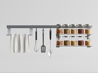 Modern Kitchen Supplies Kitchen Condiment Combination Kitchenware Towel Rack 3d model