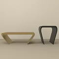 Modern Minimalist Coffee Tables With Beige And Black Unique Geometric Shapes