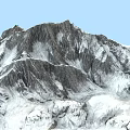 Serene Garden Landscape With Snow Covered Mountain Peaks And Natural Rock Formations