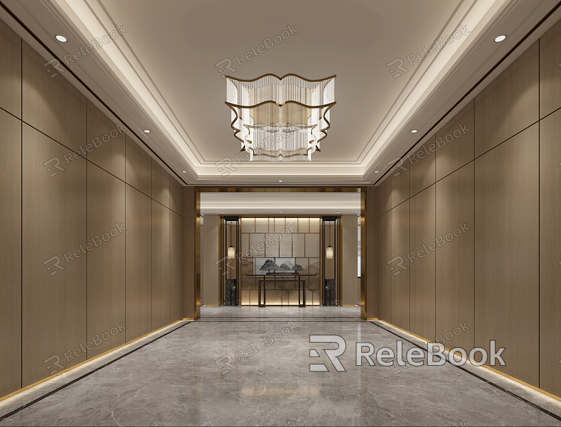 Light Luxury Entrance Foyer Lobby model