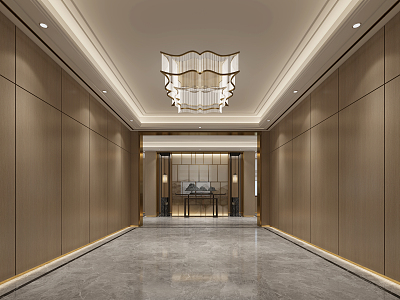 Light Luxury Entrance Foyer Lobby model