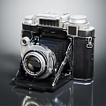 Retro Folding Digital Camera With Silver Black Body Classic Design For Photography Enthusiasts