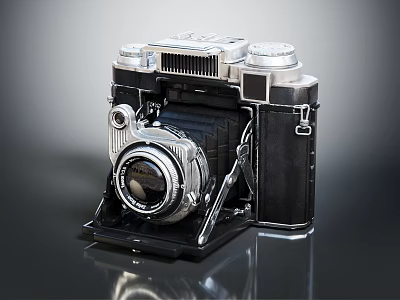 Retro Folding Digital Camera With Silver Black Body Classic Design For Photography Enthusiasts 3d model