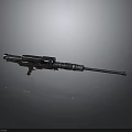 High Precision Modern Black Sniper Rifle With Long Barrel And Scope