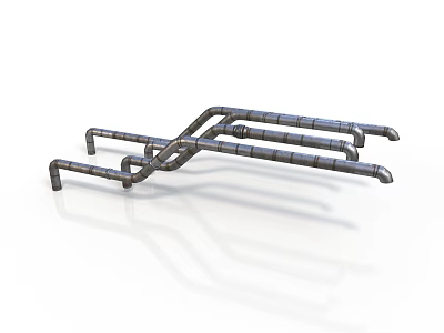 Industrial Metal Pipe Components With Multi Pipe Structure And Heavy Duty Design 3d model