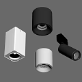 Modern Ceiling Mounted Downlights and Spotlights in Various White Black Gray Styles 3d model