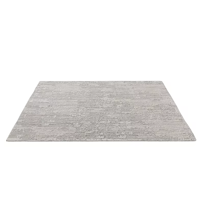 Gray Textured Square Rug With Modern Design Perfect For Living Room Floor Decor 3d model