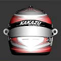 TAKAZU Racing Helmet Red White Black Modern Design Transparent Visor Sleek Finish