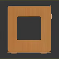 Orange Bookshelf with Multiple Compartments and Square Openings featuring Wooden Texture