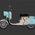 Vintage BAKAN Scooter In Turquoise And Beige With Black Seat And Round Headlight
