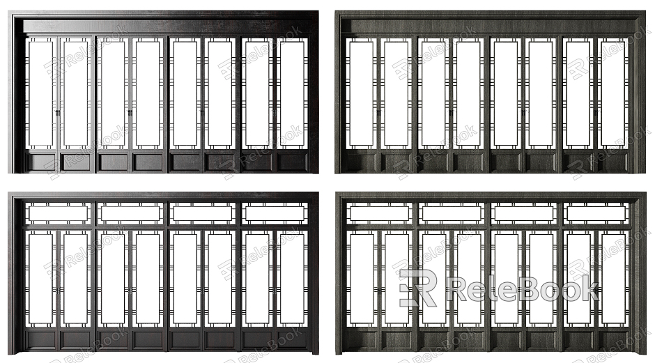 New Chinese style double door combination model