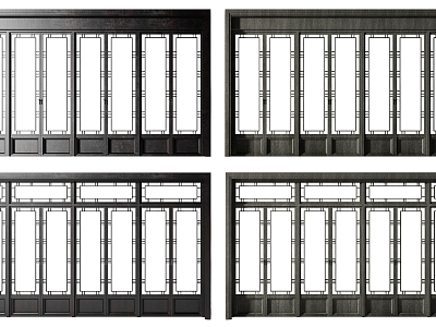 New Chinese style double door combination model