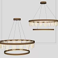 Modern Metallic Ring Chandeliers With Illuminated LED Light Rings For Interior Design