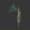Fantasy Sword Design Featuring Orange Blade And Blue Energy Streams