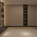 Elegant Modern Entryway Interior Design With Marble Accent Wall Wooden Storage Cabinets And Recessed Lighting