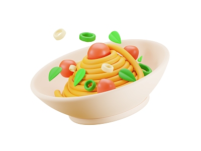 Modern Noodles Food Cartoon Noodles 3d model
