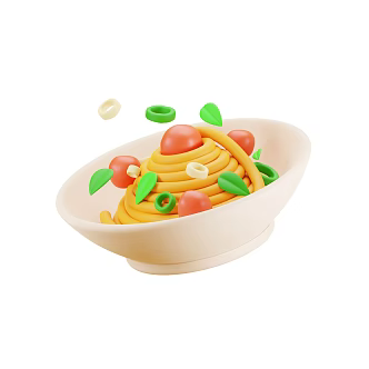 Modern Noodles Food Cartoon Noodles 3d model