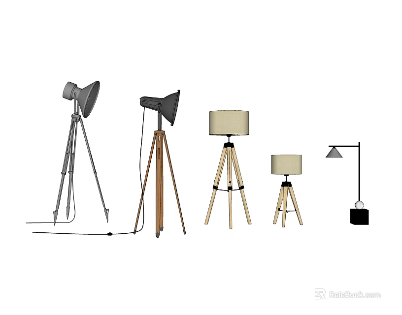 Modern Lighting Fixture Combination With Floor Lamps Table Lamps And Wall Lights 3d model 