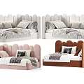Cozy Kids Bed with Scalloped Headboard in Multiple Colors and Soft Pillows