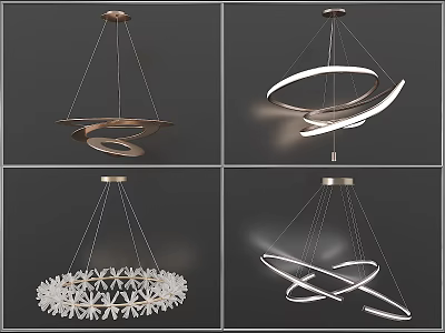 Elegant Modern Chandeliers With Unique Shapes And Creative Lighting Designs 3d model