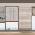 Modern Venetian Blinds For Window Interior With City View And Natural Light