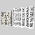 Decorative Metal Room Dividers With Vine Leaf And Geometric Patterns Design 3d model