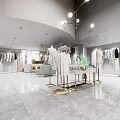 Fashion Clothing Store Exterior With Glass Windows Warm Lighting And Mannequins