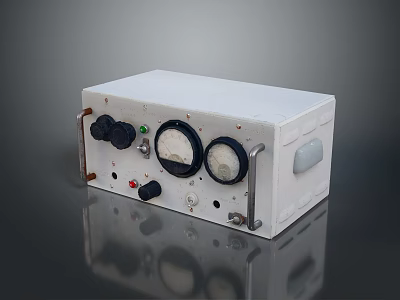 Portable White Military Weapon Control Device With Knobs Gauges And Handles 3d model