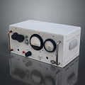 Portable White Military Weapon Control Device With Knobs Gauges And Handles 3d model