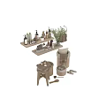 Organic Daily Laundry Essentials With Cotton Towels Soap Bottles And Woven Baskets