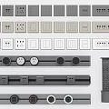 Modern switch socket combination 3d model