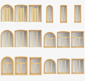 Jane Europe casement window solid wood window door 3d model